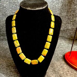 Unakite Beaded Stone Necklace